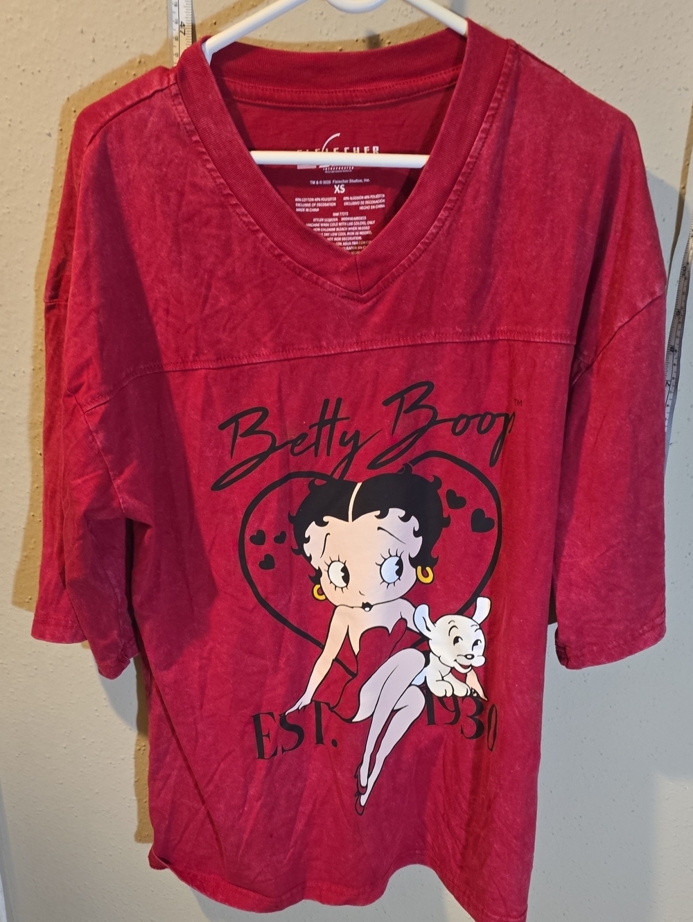 Betty Boopsweetheart Vneck Shirt Xs